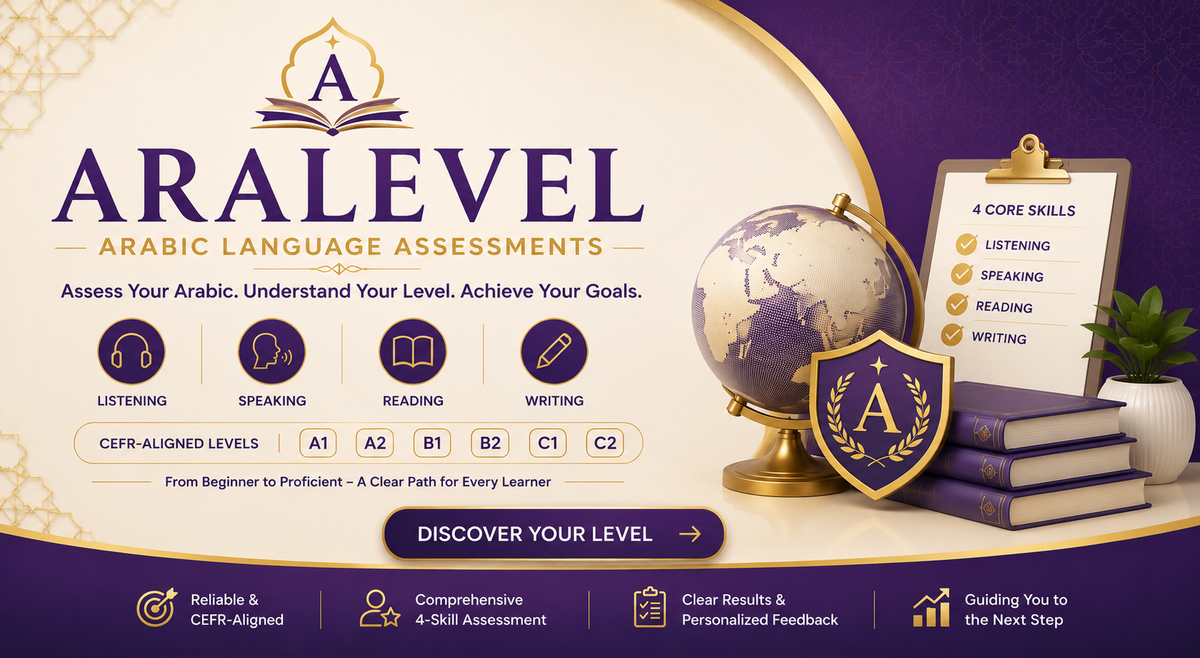 ARALEVEL CEFR-aligned Arabic language proficiency assessment for listening, speaking, reading and writing